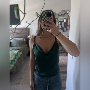 Simple Dark Green Camisole Top